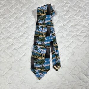 Tommy Bahama Multi-Color Tropical Islands Stranded in Paradise All Silk Neck Tie